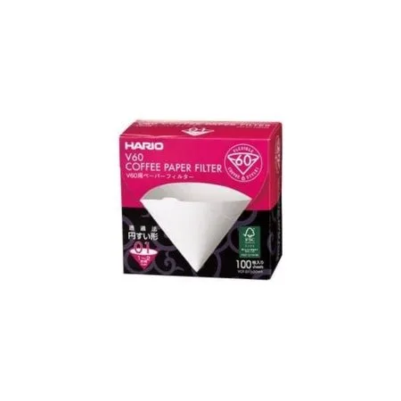 Hario V60 Coffee Filter Papers Size 01 - White - (100 Pack Boxed)
